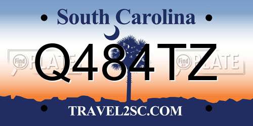 Q484TZ South Carolina License Plate