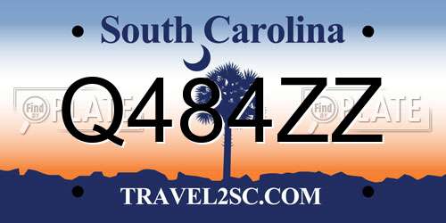 Q484ZZ South Carolina License Plate