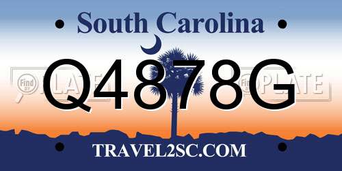 Q4878G South Carolina License Plate