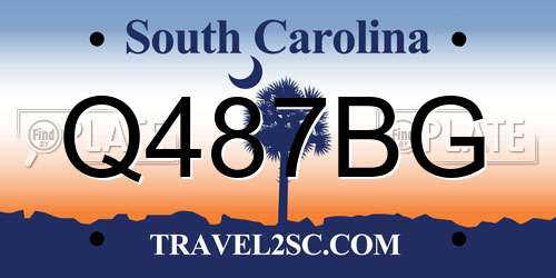 Q487BG South Carolina License Plate