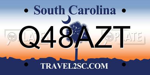 Q48AZT South Carolina License Plate