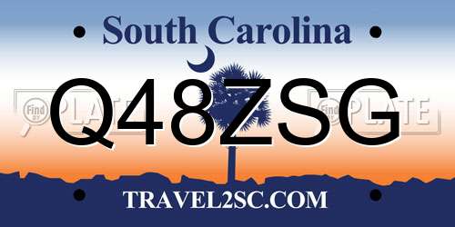 Q48ZSG South Carolina License Plate
