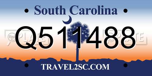 Q511488 South Carolina License Plate