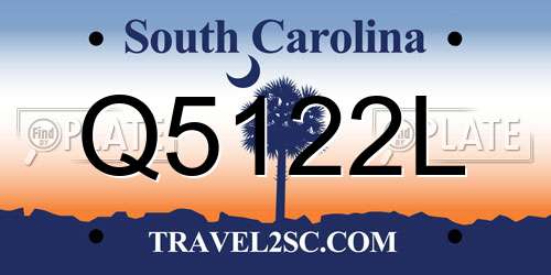Q5122L South Carolina License Plate