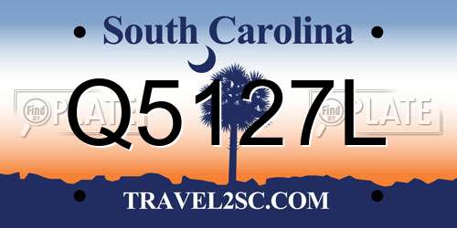 Q5127L South Carolina License Plate