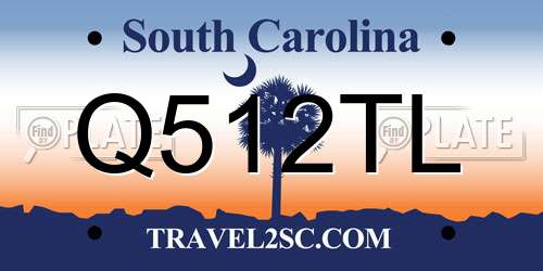 Q512TL South Carolina License Plate