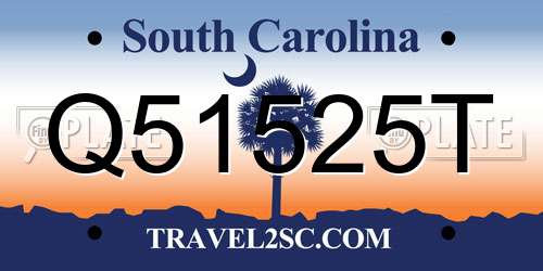 Q51525T South Carolina License Plate