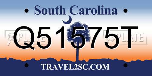 Q51575T South Carolina License Plate