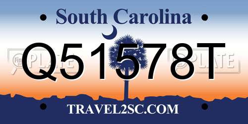 Q51578T South Carolina License Plate