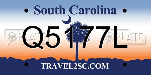 Q5177L South Carolina License Plate