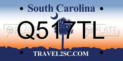 Q517TL South Carolina License Plate