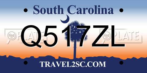 Q517ZL South Carolina License Plate