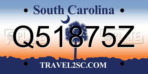 Q51875Z South Carolina License Plate