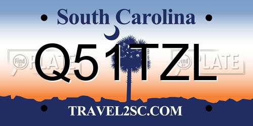 Q51TZL South Carolina License Plate