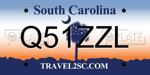 Q51ZZL South Carolina License Plate