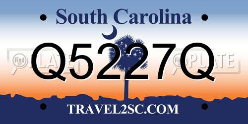 Q5227Q South Carolina License Plate
