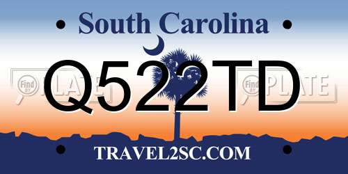 Q522TD South Carolina License Plate