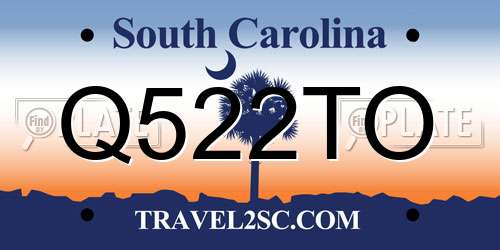 Q522TO South Carolina License Plate