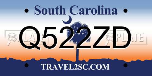 Q522ZD South Carolina License Plate