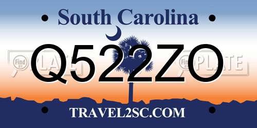 Q522ZO South Carolina License Plate
