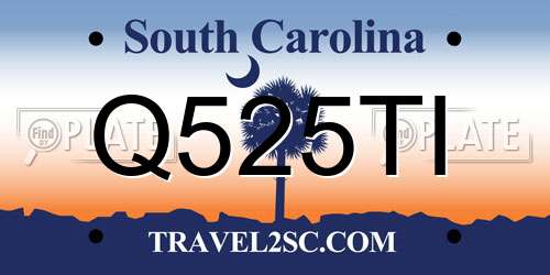 Q525TI South Carolina License Plate