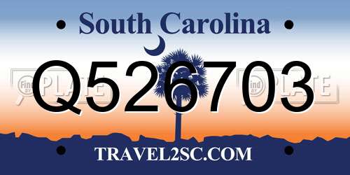 Q526703 South Carolina License Plate