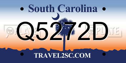 Q5272D South Carolina License Plate