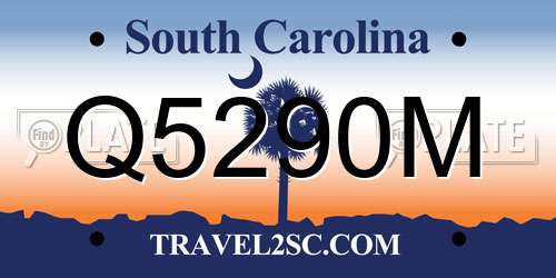 Q5290M South Carolina License Plate