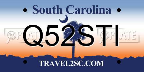 Q52STI South Carolina License Plate