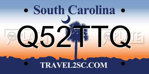 Q52TTQ South Carolina License Plate
