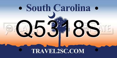 Q5318S South Carolina License Plate