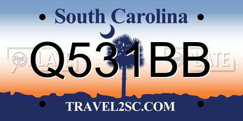 Q531BB South Carolina License Plate