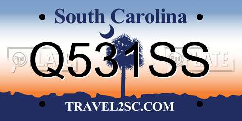 Q531SS South Carolina License Plate