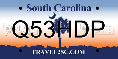 Q53HDP South Carolina License Plate