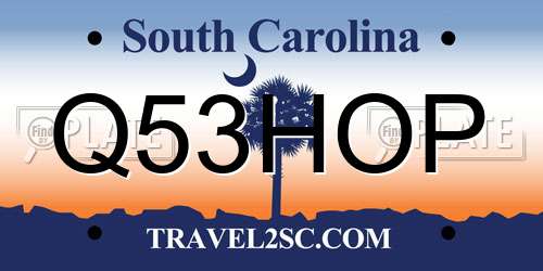 Q53HOP South Carolina License Plate