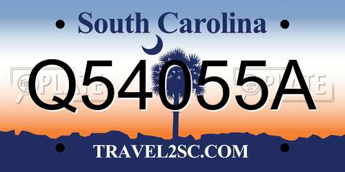 Q54055A South Carolina License Plate
