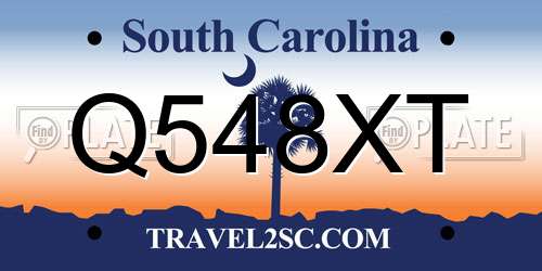 Q548XT South Carolina License Plate