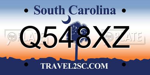Q548XZ South Carolina License Plate