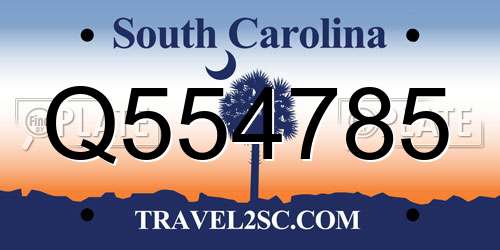 Q554785 South Carolina License Plate