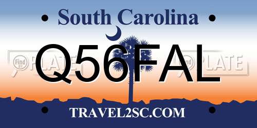 Q56FAL South Carolina License Plate