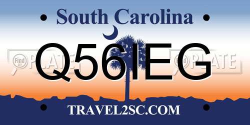 Q56IEG South Carolina License Plate