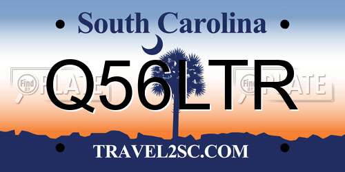 Q56LTR South Carolina License Plate