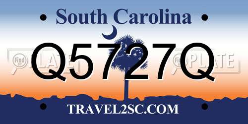 Q5727Q South Carolina License Plate