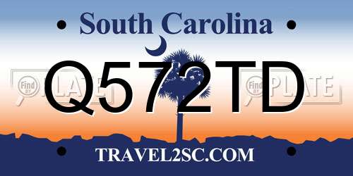 Q572TD South Carolina License Plate