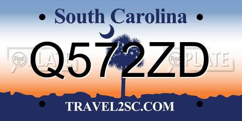 Q572ZD South Carolina License Plate