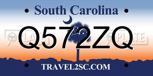 Q572ZQ South Carolina License Plate