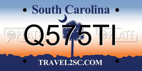 Q575TI South Carolina License Plate
