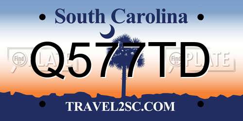 Q577TD South Carolina License Plate