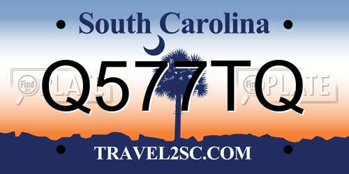 Q577TQ South Carolina License Plate