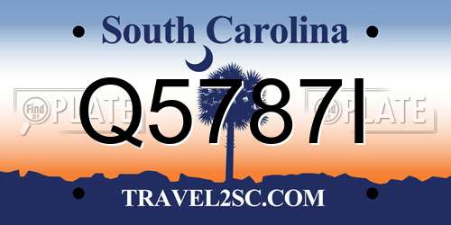 Q5787I South Carolina License Plate